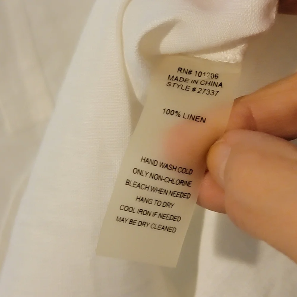 Soft Surroundings Linen White Shirt Dress S‎